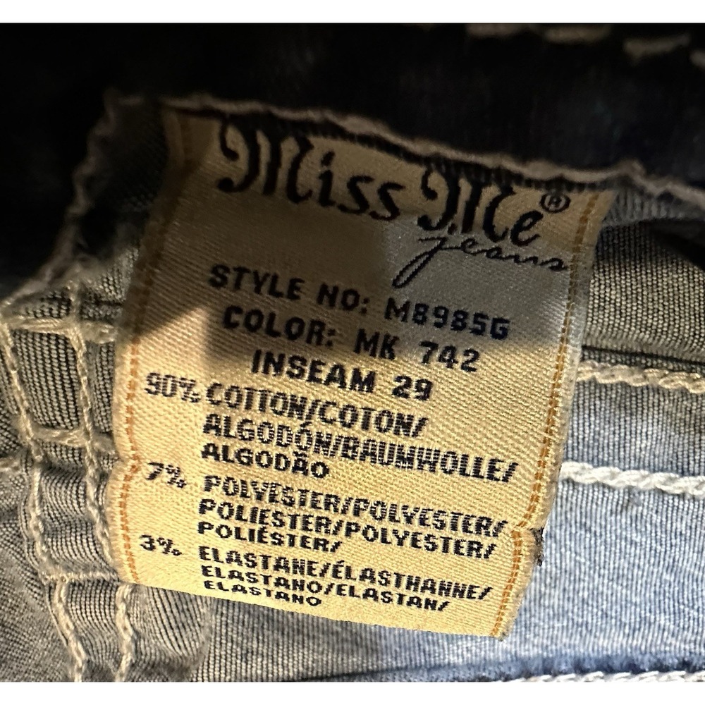 Miss Me Women's Mid Rise Embroided Skinny Jeans Size 29 - Picture 3 of 8